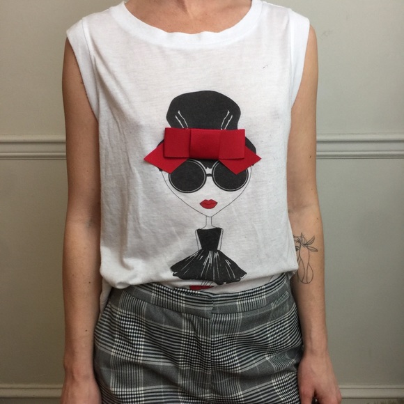 Alice + Olivia Tops - Alice + Olivia Audrey Hepburn Sleeveless Tank Top